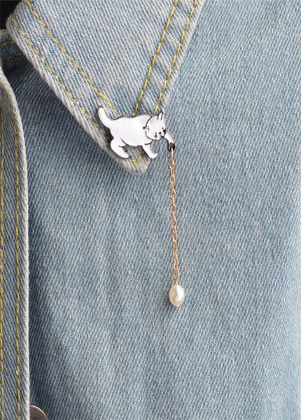 super cute little cat brooch white imitation pearl brooches pins women girl fashion jewelry bijoux bag accessories t3551455154, Gray
super cute little cat brooch white imitation pearl brooches pins women girl fashion jewelry bijoux bag accessories t3551455154, Gray