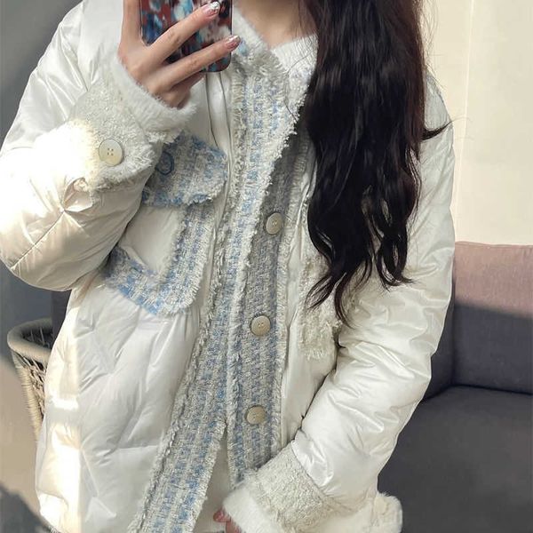autumn and winter women's short small fragrant wind down coat, splicing color fashion and trend, loose version, down filling comfortabl, Black
autumn and winter women's short small fragrant wind down coat, splicing color fashion and trend, loose version, down filling comfortabl, Black