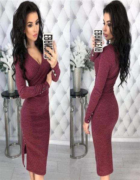 winter dress women autumn knitted bodycon midi dress casual v neck long sleeve womens elegant slim fashion party dress 2011277403637, Black;gray
winter dress women autumn knitted bodycon midi dress casual v neck long sleeve womens elegant slim fashion party dress 2011277403637, Black;gray