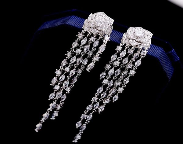 women earrings white gold plated full cz long tassels rose earrings for girls women for party wedding nice gift8994377, Golden;silver
women earrings white gold plated full cz long tassels rose earrings for girls women for party wedding nice gift8994377, Golden;silver