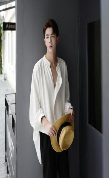 men039s shirt personality korean version of the trend bf wind neutral front short long male bat clothing hair stylist casua9740583, White;black
men039s shirt personality korean version of the trend bf wind neutral front short long male bat clothing hair stylist casua9740583, White;black