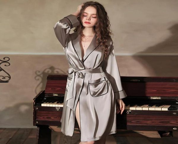women039s sleepwear silk robes for women kimono bathrobe female intimate lingerie home wear deep v bridesmaid robe dropwom6952282, Black;red
women039s sleepwear silk robes for women kimono bathrobe female intimate lingerie home wear deep v bridesmaid robe dropwom6952282, Black;red