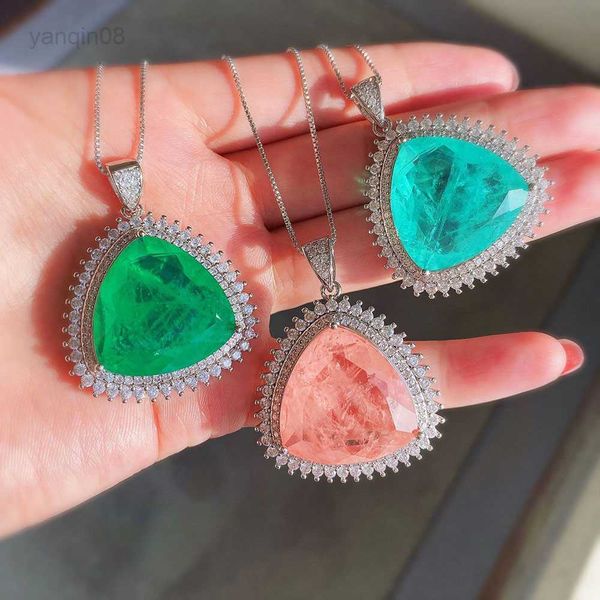 pendant necklaces knriquen vintage 24*24mm paraiba tourmaline emerald pink quartz gemstone pendant necklace fine jewelry statement gift for, Silver
pendant necklaces knriquen vintage 24*24mm paraiba tourmaline emerald pink quartz gemstone pendant necklace fine jewelry statement gift for, Silver