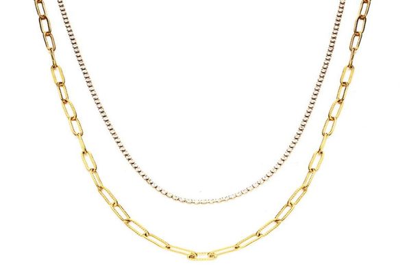 chokers stainless steel bump multilayer paper clip chain crystal choker necklace for women double layer necklaces japan korean je2119946, Golden;silver
chokers stainless steel bump multilayer paper clip chain crystal choker necklace for women double layer necklaces japan korean je2119946, Golden;silver