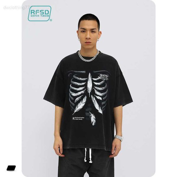 rfsd men's wear | 2023 summer new 280g wash digital print high street loose fit short sleeve t-shirt for men, White;black
rfsd men's wear | 2023 summer new 280g wash digital print high street loose fit short sleeve t-shirt for men, White;black