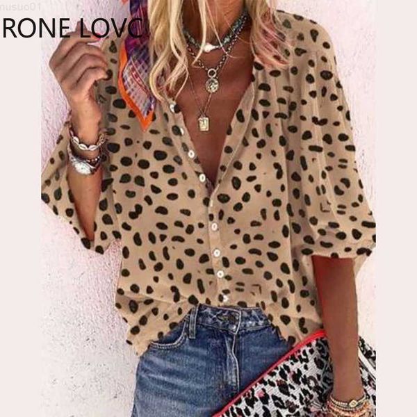 women's blouses shirts plus sizes women causal allover print button three quarter sleeves blouse l230712, White
women's blouses shirts plus sizes women causal allover print button three quarter sleeves blouse l230712, White