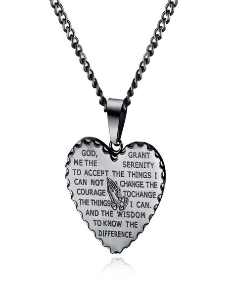 fashion men charm heart pendant necklace prayer hand scripture punk hip hop jewelry stainless steel chain gold silver black neckla2630153
fashion men charm heart pendant necklace prayer hand scripture punk hip hop jewelry stainless steel chain gold silver black neckla2630153
