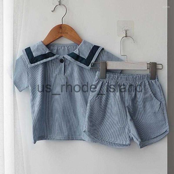 clothing sets clothing sets summer born baby girls boys set korean style navy collar short sleeve t-shirt shorts kids suit x0712, White
clothing sets clothing sets summer born baby girls boys set korean style navy collar short sleeve t-shirt shorts kids suit x0712, White