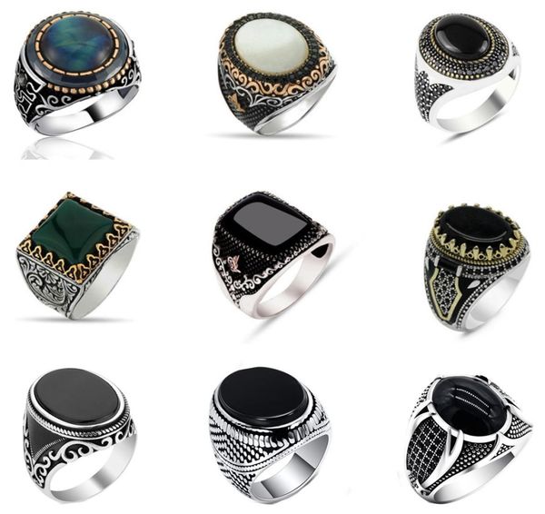 band rings vintage handmade turkish signet ring for men women ancient sier color black onyx stone punk religious jewelry drop deli2034169, Silver
band rings vintage handmade turkish signet ring for men women ancient sier color black onyx stone punk religious jewelry drop deli2034169, Silver