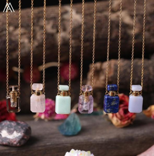 plated gold chains small perfume bottle natural gemstones pendantsquartz crystal essential oil diffuser vial necklace charms5665123, Silver
plated gold chains small perfume bottle natural gemstones pendantsquartz crystal essential oil diffuser vial necklace charms5665123, Silver