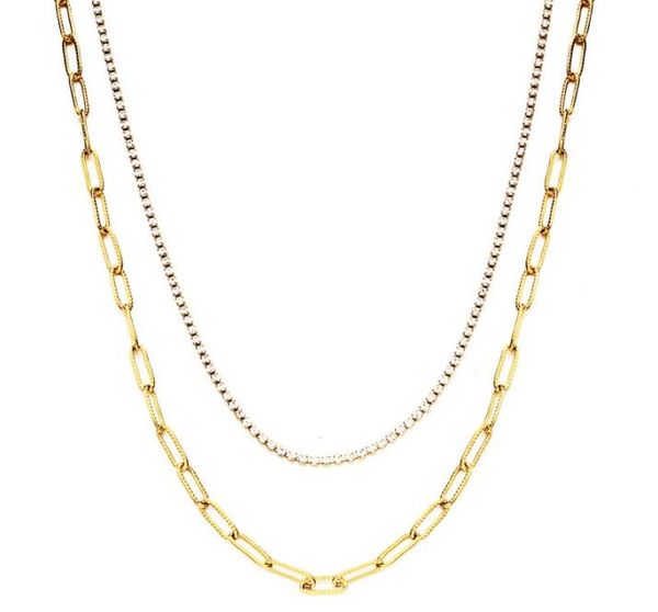 chokers stainless steel bump multilayer paper clip chain crystal choker necklace for women double layer necklaces japan korean je7453673, Golden;silver
chokers stainless steel bump multilayer paper clip chain crystal choker necklace for women double layer necklaces japan korean je7453673, Golden;silver