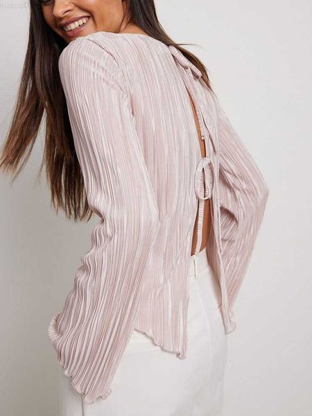 women's blouses shirts pink lace up shirts women summer flare sleeve backless crop ladies temperament elegant fashion bodycon pleated b, White
women's blouses shirts pink lace up shirts women summer flare sleeve backless crop ladies temperament elegant fashion bodycon pleated b, White
