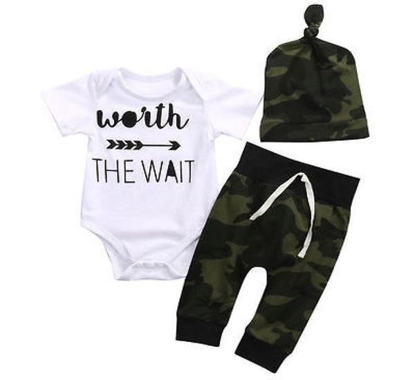 2019 infant newborn baby boy girls cotton short sleeve letter romper jumpsuit playsuit with camouflage hat pants 3pcs clothes set 5792227, White
2019 infant newborn baby boy girls cotton short sleeve letter romper jumpsuit playsuit with camouflage hat pants 3pcs clothes set 5792227, White