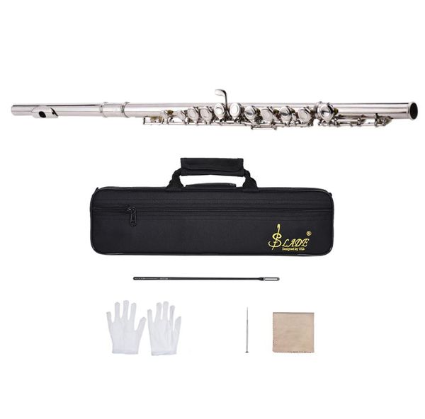 western concert flute silver plated 16 holes c key cupronickel woodwind instrument with cleaning cloth stick gloves screwdriver8951159
western concert flute silver plated 16 holes c key cupronickel woodwind instrument with cleaning cloth stick gloves screwdriver8951159