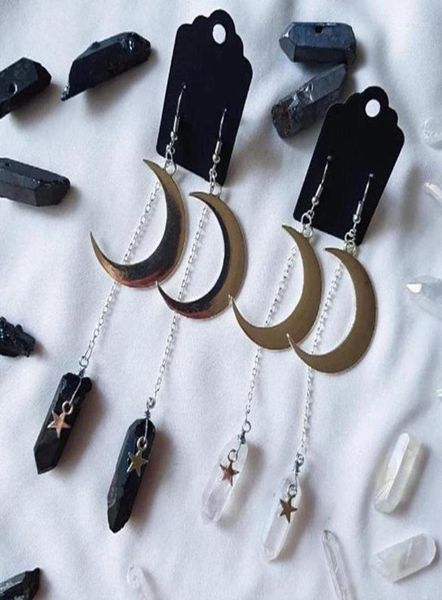 dangle earrings whiteblack quartz crystal aura witchy crescent moon gothic occult boho crown accessories jewelry6813231, Silver
dangle earrings whiteblack quartz crystal aura witchy crescent moon gothic occult boho crown accessories jewelry6813231, Silver