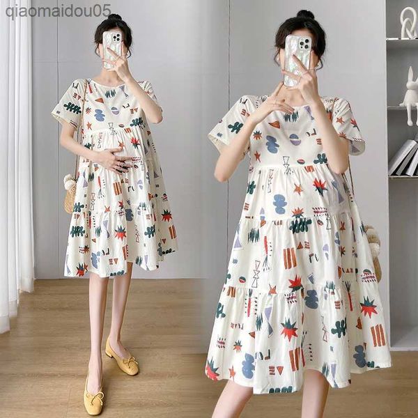 maternity clothes dresses summer fashion print colour o-neck women dress loose plus size pregnant skirts casual clothing l230712, White
maternity clothes dresses summer fashion print colour o-neck women dress loose plus size pregnant skirts casual clothing l230712, White