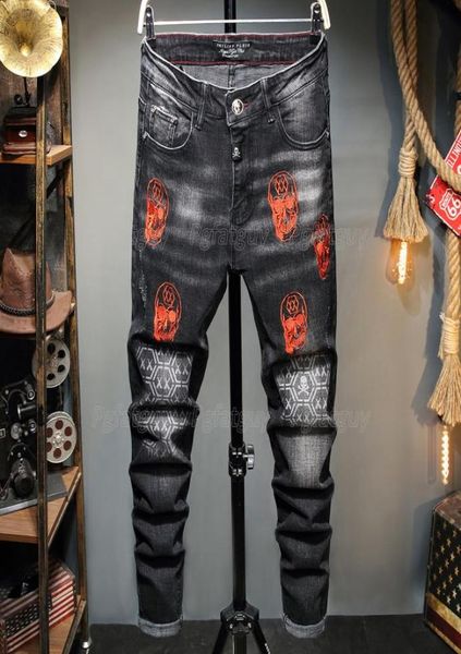 men039s black jeans streetwear fashion trousers embroidery skull stretch denim biker jeans male casual designer ri8609801, Blue
men039s black jeans streetwear fashion trousers embroidery skull stretch denim biker jeans male casual designer ri8609801, Blue