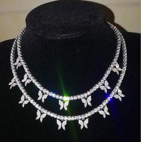 4mm round prong set 1 row tennis choker chain with 7piece butterfly charms hiphop zircon tennis chain for men women5264436, Black 
4mm round prong set 1 row tennis choker chain with 7piece butterfly charms hiphop zircon tennis chain for men women5264436, Black