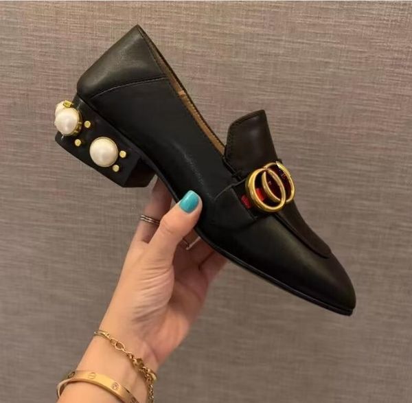 classic high heeled boat shoes luxury designer 100% leather occupation pearl high heels shoes metal lazy woman dress shoes size 35-42 us11, Black
classic high heeled boat shoes luxury designer 100% leather occupation pearl high heels shoes metal lazy woman dress shoes size 35-42 us11, Black