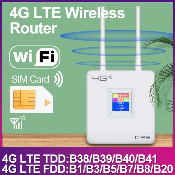 Image of Routers Unlock 4G Router External Antenna WiFi spot Wireless Wifi LAN Wan RJ45 Broadband 150Mbps CPE With Sim Card Slot 230712
