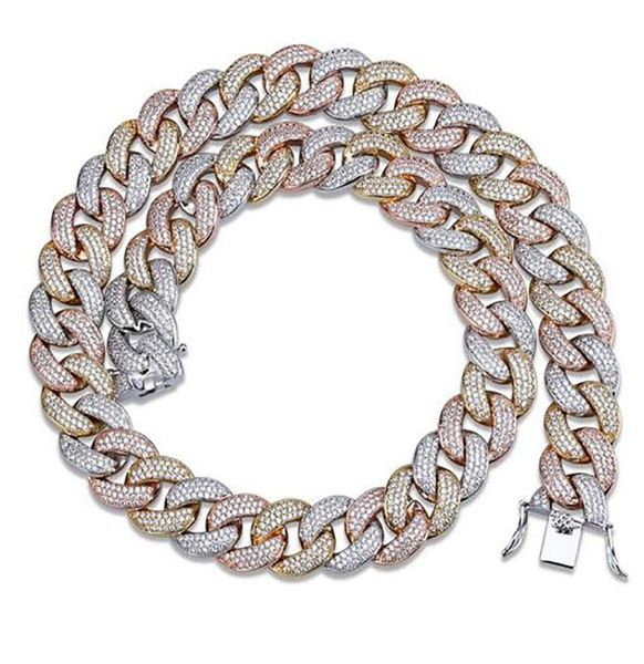luxury men039s 3 color mixing 18mm copper cz bling cuban link chain micro pave cubic zircon 18inch 22inch chain necklace2486071, Silver
luxury men039s 3 color mixing 18mm copper cz bling cuban link chain micro pave cubic zircon 18inch 22inch chain necklace2486071, Silver
