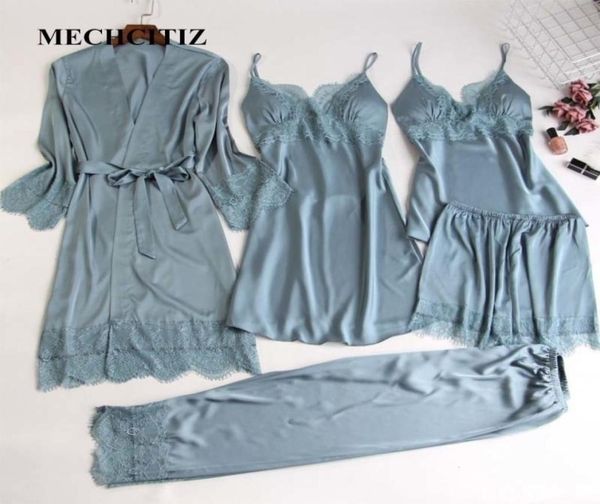 mechcitiz 5 pieces silk pajamas sets women satin sleepwear robe pants autumn pijamas bathrobe lingerie lace winter pyjamas y22019291, Black;red
mechcitiz 5 pieces silk pajamas sets women satin sleepwear robe pants autumn pijamas bathrobe lingerie lace winter pyjamas y22019291, Black;red