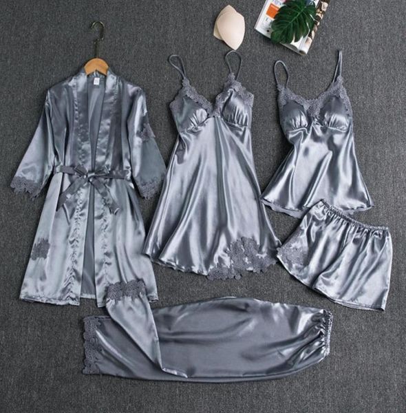 set pajamas women039s 5piece satins pyjamas lace bridal wedding nightwear satin nighty robe home54152194817706, Black;red
set pajamas women039s 5piece satins pyjamas lace bridal wedding nightwear satin nighty robe home54152194817706, Black;red