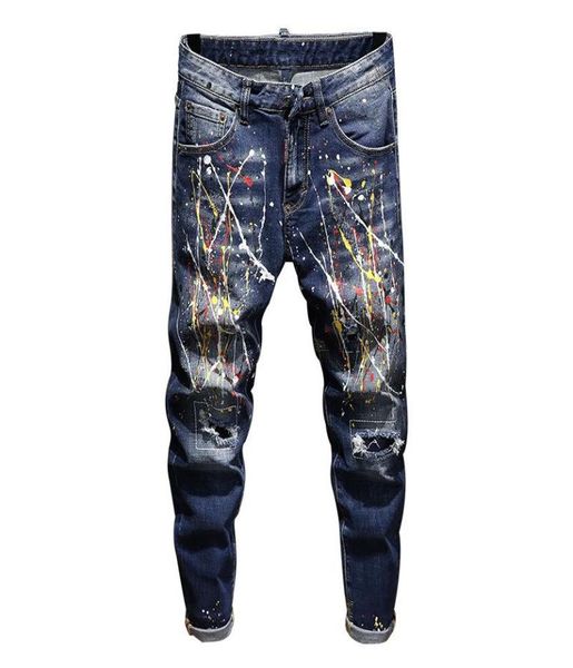 men039s jeans fashion mens hip hop casual ripped distressed skinny denim pants small straight paint splashing hole2603173, Blue
men039s jeans fashion mens hip hop casual ripped distressed skinny denim pants small straight paint splashing hole2603173, Blue