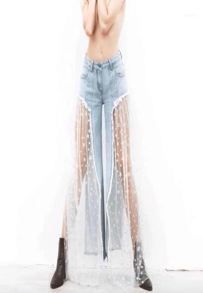 women039s jeans women mesh stitching flare pants wide leg denim trousers patchwork transparent hollow out burr bell bottom stre9970862, Blue
women039s jeans women mesh stitching flare pants wide leg denim trousers patchwork transparent hollow out burr bell bottom stre9970862, Blue