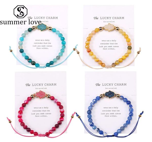 new nature stone agate beads bracelet with card for women adjustable resin druzy hamsa hand handmade braided bracelet fashion jewe7558308, Black
new nature stone agate beads bracelet with card for women adjustable resin druzy hamsa hand handmade braided bracelet fashion jewe7558308, Black