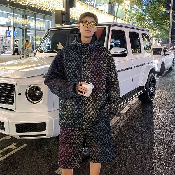 men s tracksuits men mesh sun protection sets mens trend winbreaker summer long sleeve jacket shorts pants brand tracksuit male clothing 230, Gray
men s tracksuits men mesh sun protection sets mens trend winbreaker summer long sleeve jacket shorts pants brand tracksuit male clothing 230, Gray
