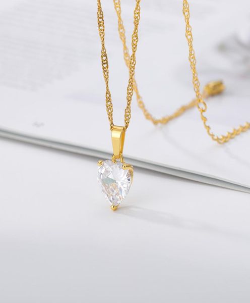 fashion heart necklace for women couple lovers gold stainless steel chain chocker female pendant necklaces cute zircon jewlery7425791, Silver
fashion heart necklace for women couple lovers gold stainless steel chain chocker female pendant necklaces cute zircon jewlery7425791, Silver