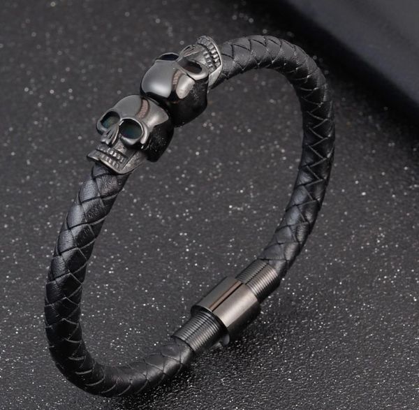 hyperbole men jewelry black braided leather bracelets stainless steel leahter cool skull bracelet1169805, Golden;silver
hyperbole men jewelry black braided leather bracelets stainless steel leahter cool skull bracelet1169805, Golden;silver