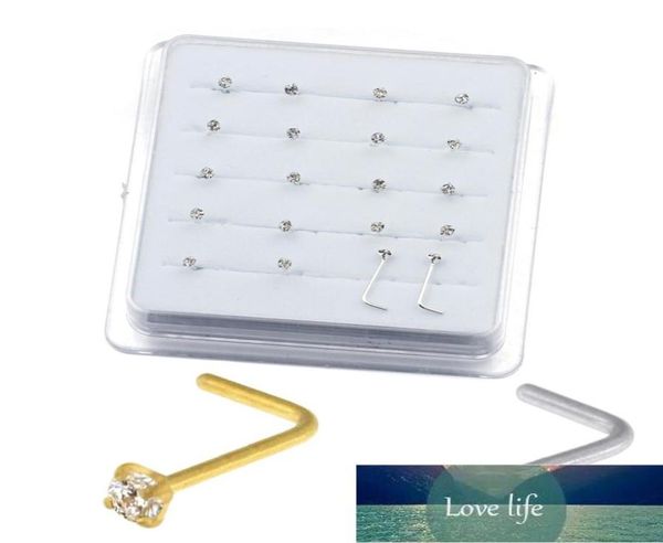 20pcsbox sterling l shape nose stud ring 2mm clear crystal nose piercing body jewelry factory expert design quality latest 4405396, Silver
20pcsbox sterling l shape nose stud ring 2mm clear crystal nose piercing body jewelry factory expert design quality latest 4405396, Silver