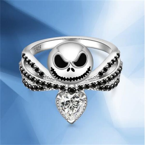 european and american fashion skull ring nightmare before christmas black enamel crystal charm ring halloween jewelry gift for girls ae1014, Silver
european and american fashion skull ring nightmare before christmas black enamel crystal charm ring halloween jewelry gift for girls ae1014, Silver