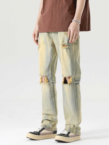 unknowtal washable old knee hole jeans slim stretch pants high street pants cleanfit, Blue
unknowtal washable old knee hole jeans slim stretch pants high street pants cleanfit, Blue