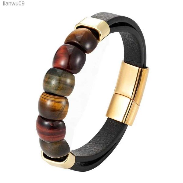 natural tiger's eye ring face type male stainless steel leather cord men's bracelet gift l230704, Black
natural tiger's eye ring face type male stainless steel leather cord men's bracelet gift l230704, Black