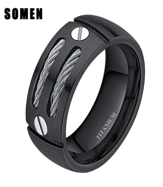 wedding rings 8mm men039s black cable screw inlay titanium ring cool band punk rock male jewelry bague homme anel masculino12039178, Slivery;golden
wedding rings 8mm men039s black cable screw inlay titanium ring cool band punk rock male jewelry bague homme anel masculino12039178, Slivery;golden