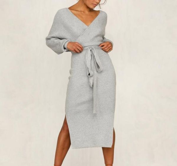 vertvie 2019 new knitting sweater dress women autumn winter split deep vneck sheath dress lady slim tight streetwear8005731, Black;gray
vertvie 2019 new knitting sweater dress women autumn winter split deep vneck sheath dress lady slim tight streetwear8005731, Black;gray