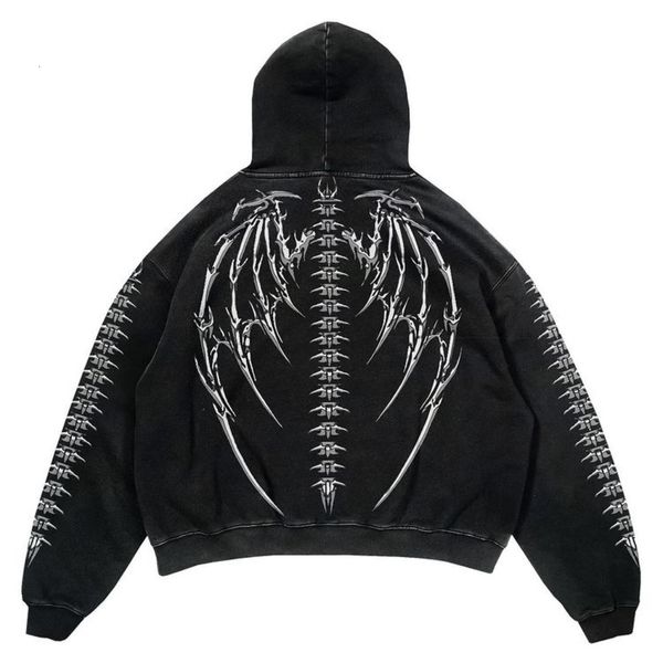 men's hoodies sweatshirts harajuku fashion punk rock gothic y2k hoodie sweatshirt hip skull wings print oversized jacket hip hop stree, Black
men's hoodies sweatshirts harajuku fashion punk rock gothic y2k hoodie sweatshirt hip skull wings print oversized jacket hip hop stree, Black