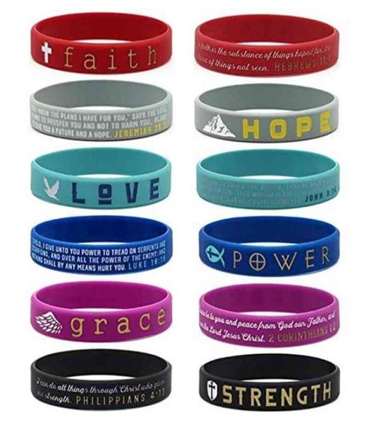 christian inspirational bible bracelets faith hope love power grace strength wholale silicon rubber wristband religious271c1737197, Golden;silver
christian inspirational bible bracelets faith hope love power grace strength wholale silicon rubber wristband religious271c1737197, Golden;silver