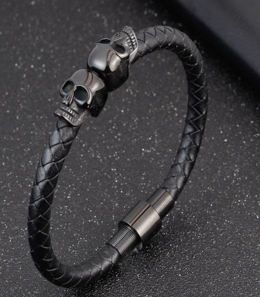 hyperbole men jewelry black braided leather bracelets stainless steel leahter cool skull bracelet2154145, Golden;silver
hyperbole men jewelry black braided leather bracelets stainless steel leahter cool skull bracelet2154145, Golden;silver