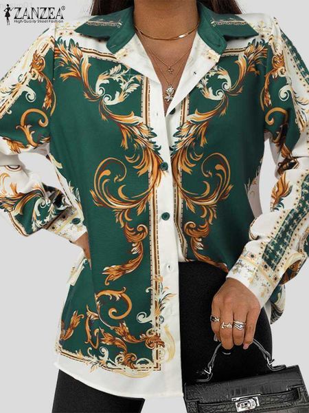 women's blouses shirts zanzea retro blouses women 2023 spring button up shirts long sleeve vintage printed oversize blusas fashion lape, White
women's blouses shirts zanzea retro blouses women 2023 spring button up shirts long sleeve vintage printed oversize blusas fashion lape, White