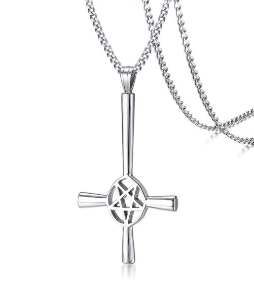 large silver inverted cross occult pentagram necklace in stainless steel satanic gothic satan jewelry1247542
large silver inverted cross occult pentagram necklace in stainless steel satanic gothic satan jewelry1247542