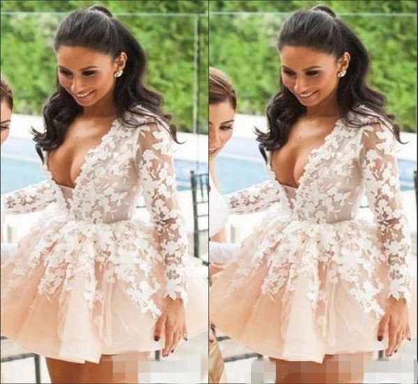 2020 deep v neck prom dresses long sleeves lace applique plunging illusion mini cocktail party gown homecoming wear9908337, Black
2020 deep v neck prom dresses long sleeves lace applique plunging illusion mini cocktail party gown homecoming wear9908337, Black