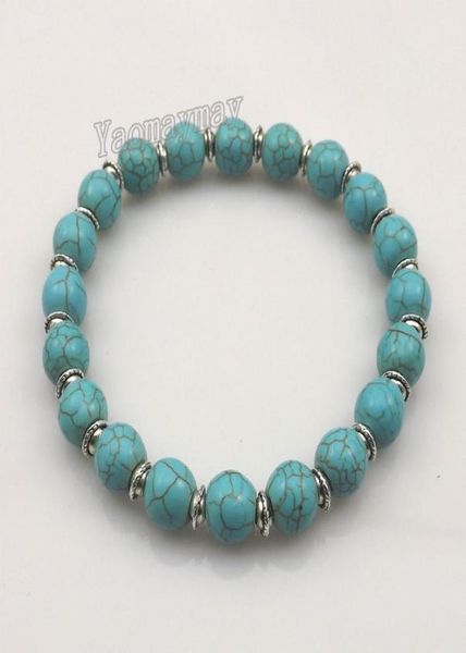 stretchy 8mm turquoise beaded bracelets with silver color spacer beads for women 12pcs 1785510, Black
stretchy 8mm turquoise beaded bracelets with silver color spacer beads for women 12pcs 1785510, Black
