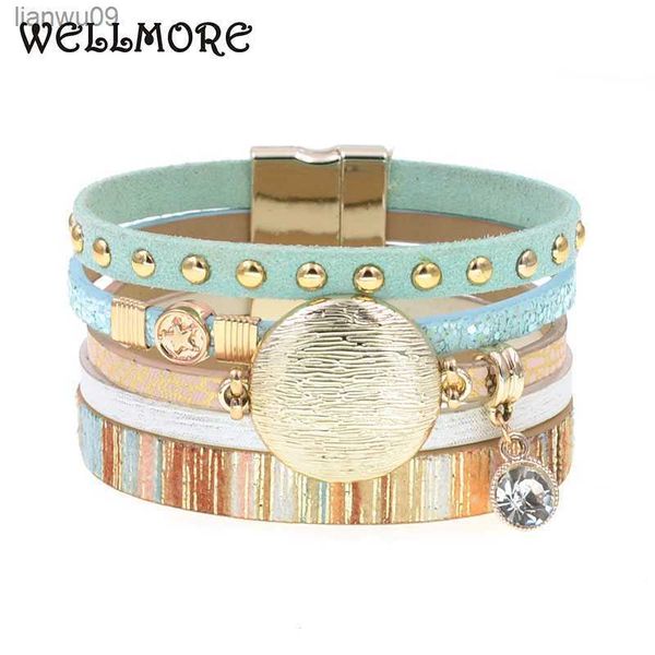 wellmore new model leather bracelets for women zinc alloy metal charm bracelet fashion jewelry drop shipping wholesale l230704, Black
wellmore new model leather bracelets for women zinc alloy metal charm bracelet fashion jewelry drop shipping wholesale l230704, Black