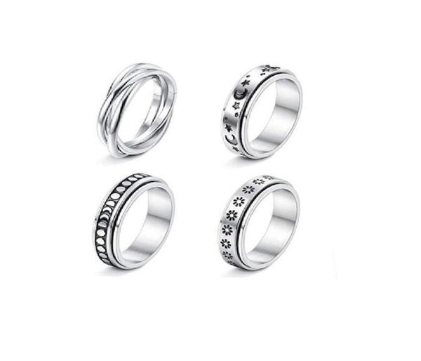 2022 fashion retro hip hop punk ring geometry stars moon flowers glossy men039s and women039s rotating rings jewelry gifts7008313, Silver
2022 fashion retro hip hop punk ring geometry stars moon flowers glossy men039s and women039s rotating rings jewelry gifts7008313, Silver