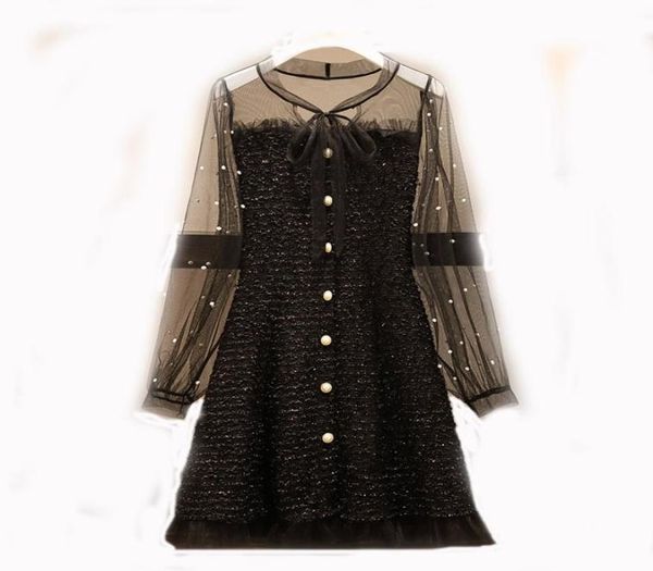 women039s clothing elegant dresses new 2020 spring and autumn black bow collar beading mesh long sleeve tweed plus size dress6390734, Black;gray
women039s clothing elegant dresses new 2020 spring and autumn black bow collar beading mesh long sleeve tweed plus size dress6390734, Black;gray