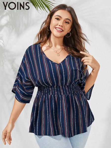 women's blouses shirts yoins plus size elegant striped shirt 2023 autumn half sleeve v neck printed bohemian blouse shirred waist casua, White
women's blouses shirts yoins plus size elegant striped shirt 2023 autumn half sleeve v neck printed bohemian blouse shirred waist casua, White